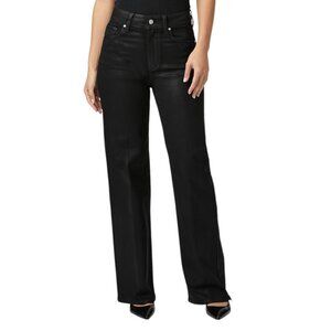 Paige Women's Size 24 Sasha Coated Straight Black Fog Luxe Jeans NEW